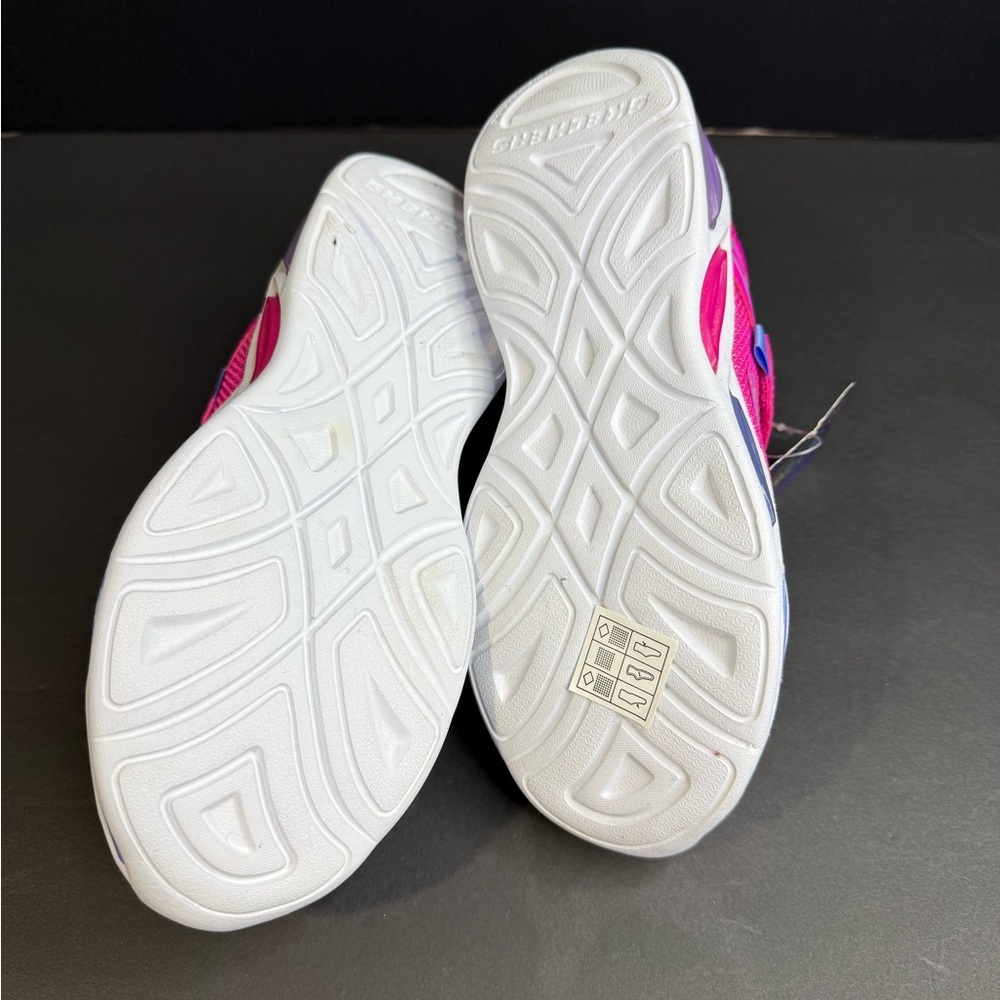 Skechers S-Lights Kids' Vibrant Pink and Purple light up Sneakers - Picture 6 of 8